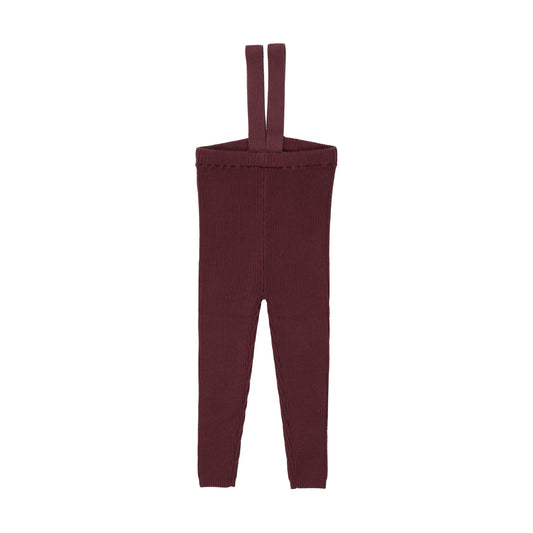 ANALOGIE BURGUNDY KNIT SUSPENDER LEGGINGS
