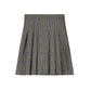 TANGERINE OLIVE GREEN HOUNDSTOOTH PLEAT SKIRT