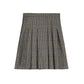 TANGERINE OLIVE GREEN HOUNDSTOOTH PLEAT SKIRT