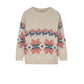 TANGERINE BEIGE FLOWER KNIT SWEATER