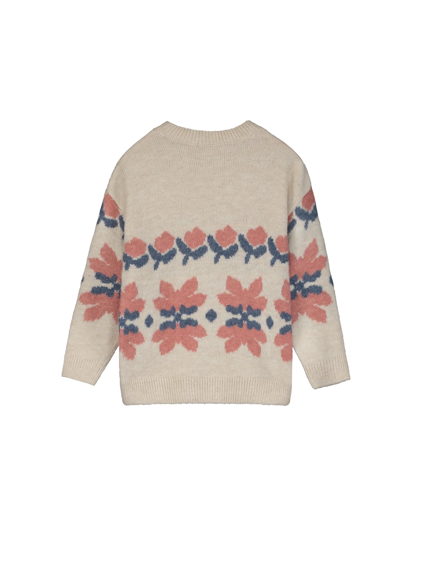 TANGERINE BEIGE FLOWER KNIT SWEATER