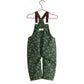 PLEASE MOM GREEN DENIM FLORAL POCKET OVERALLS