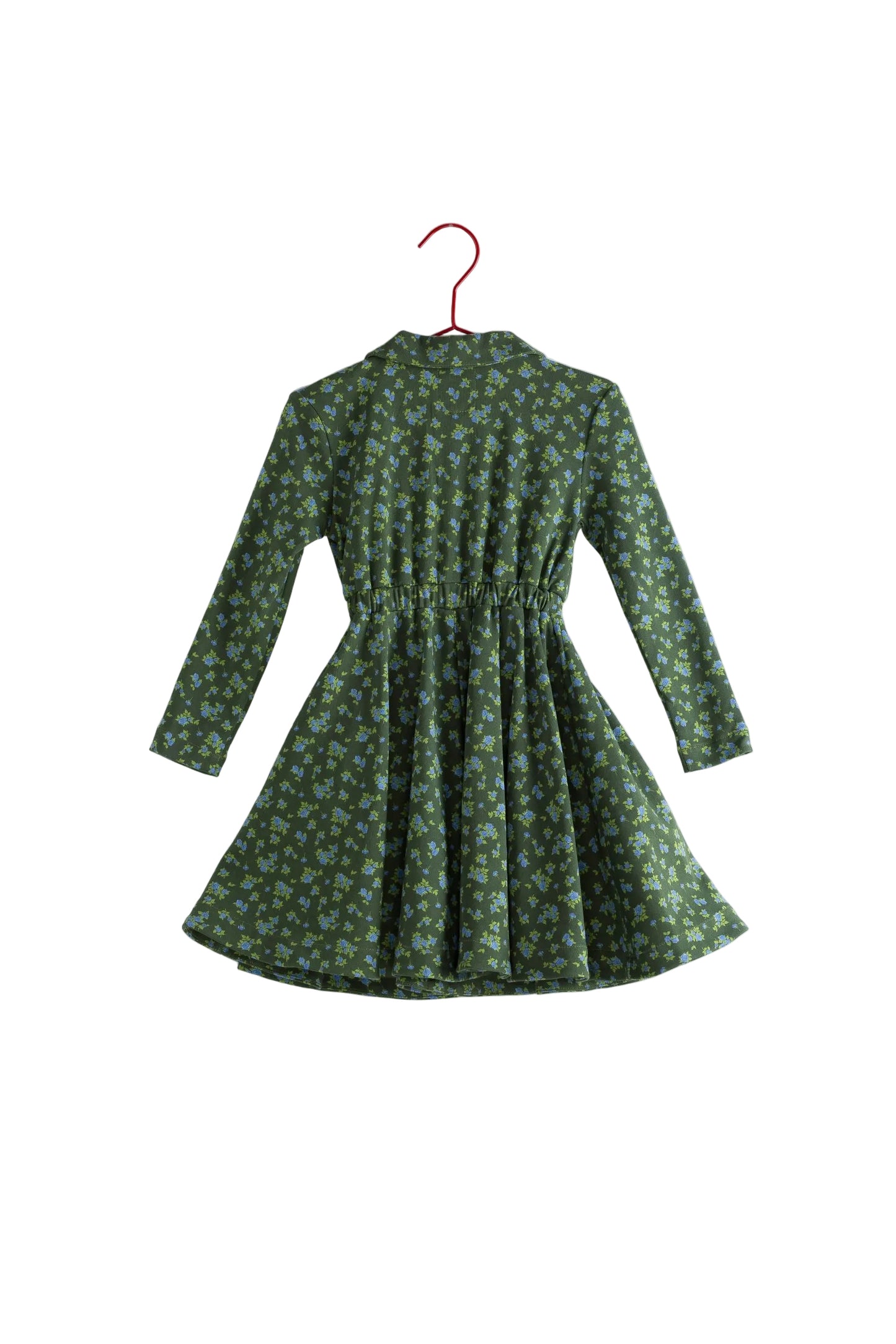 PLEASE MOM GREEN FLORAL WAISTED COLLAR DRESS