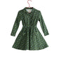 PLEASE MOM GREEN FLORAL WAISTED COLLAR DRESS