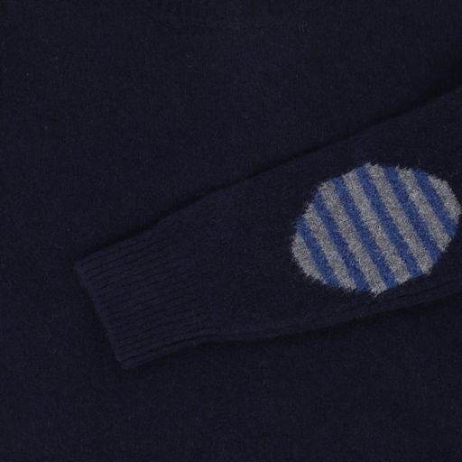 AO76 NAVY ELBOW PATCH SWEATER [Final Sale]