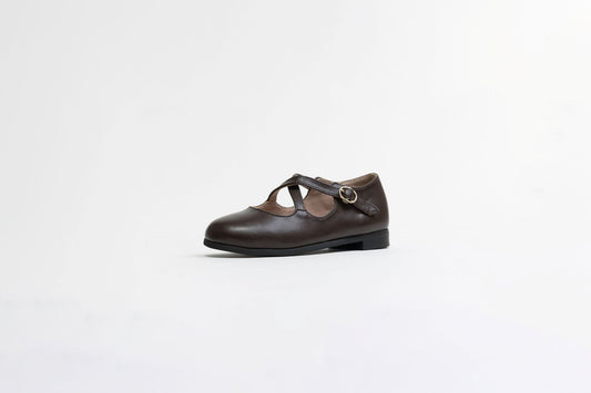 TANNERY & CO DARK BROWN CRISS CROSS SHOE