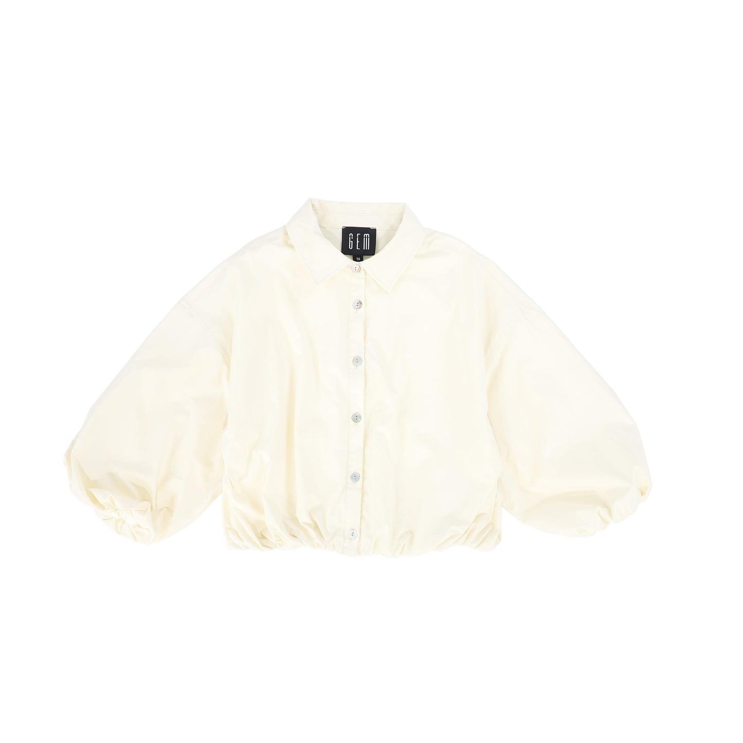 GEM CREAM BUBBLE SLEEVE BLOUSE