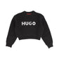 HUGO BLACK LOGO CROP SWEATER [Final Sale]