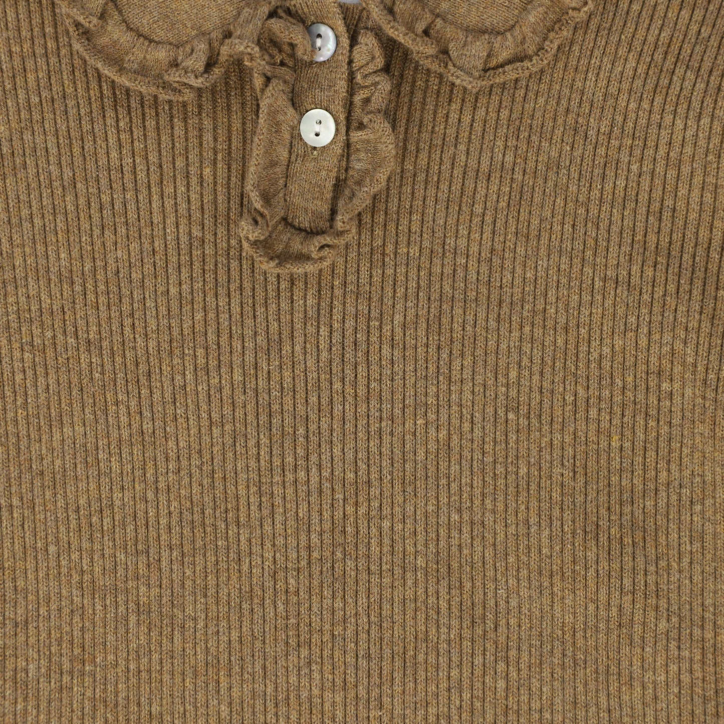 KIPP CAMEL RUFFLE COLLAR SWEATER [Final Sale]