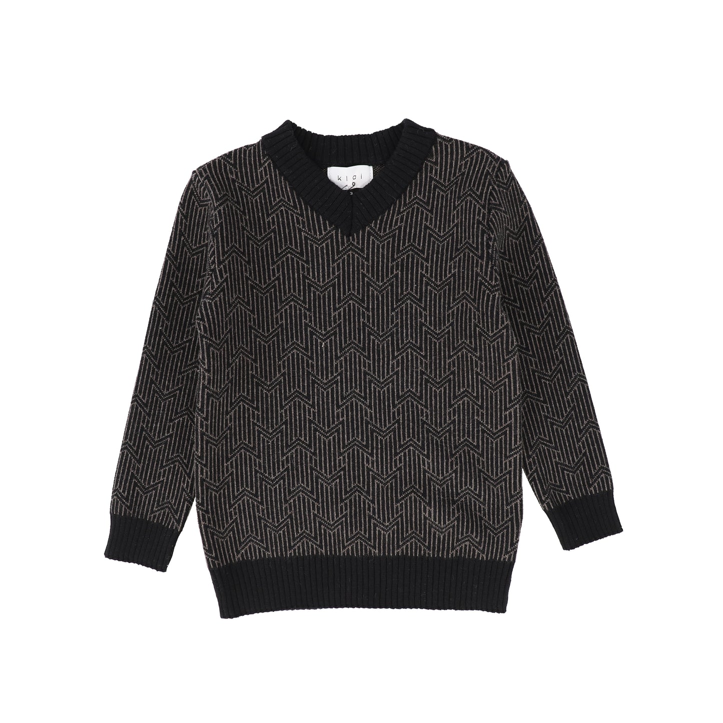 KLAI BLACK GEOMETRIC SWEATER