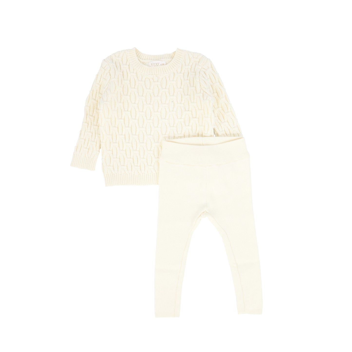 KIPP CREAM TEXTURED KNIT SWEATER SET