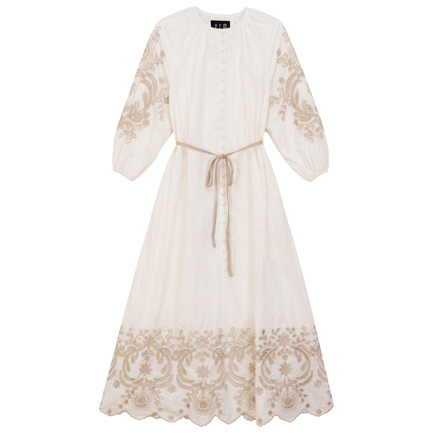 white christmas dresses GEM CREAM EYELET TRIM BUTTON DRESS – Luibelle