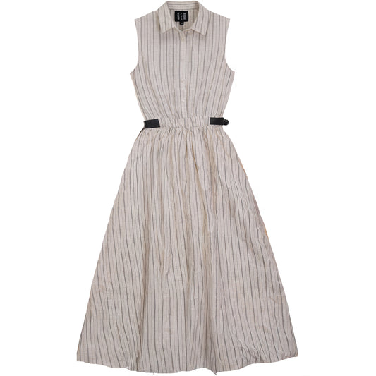 GEM BEIGE STRIPED BUBBLE HEM JUMPER