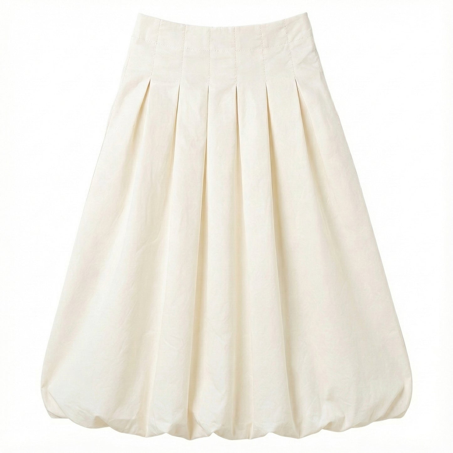 GEM CREAM BUBBLE HEM PLEAT SKIRT