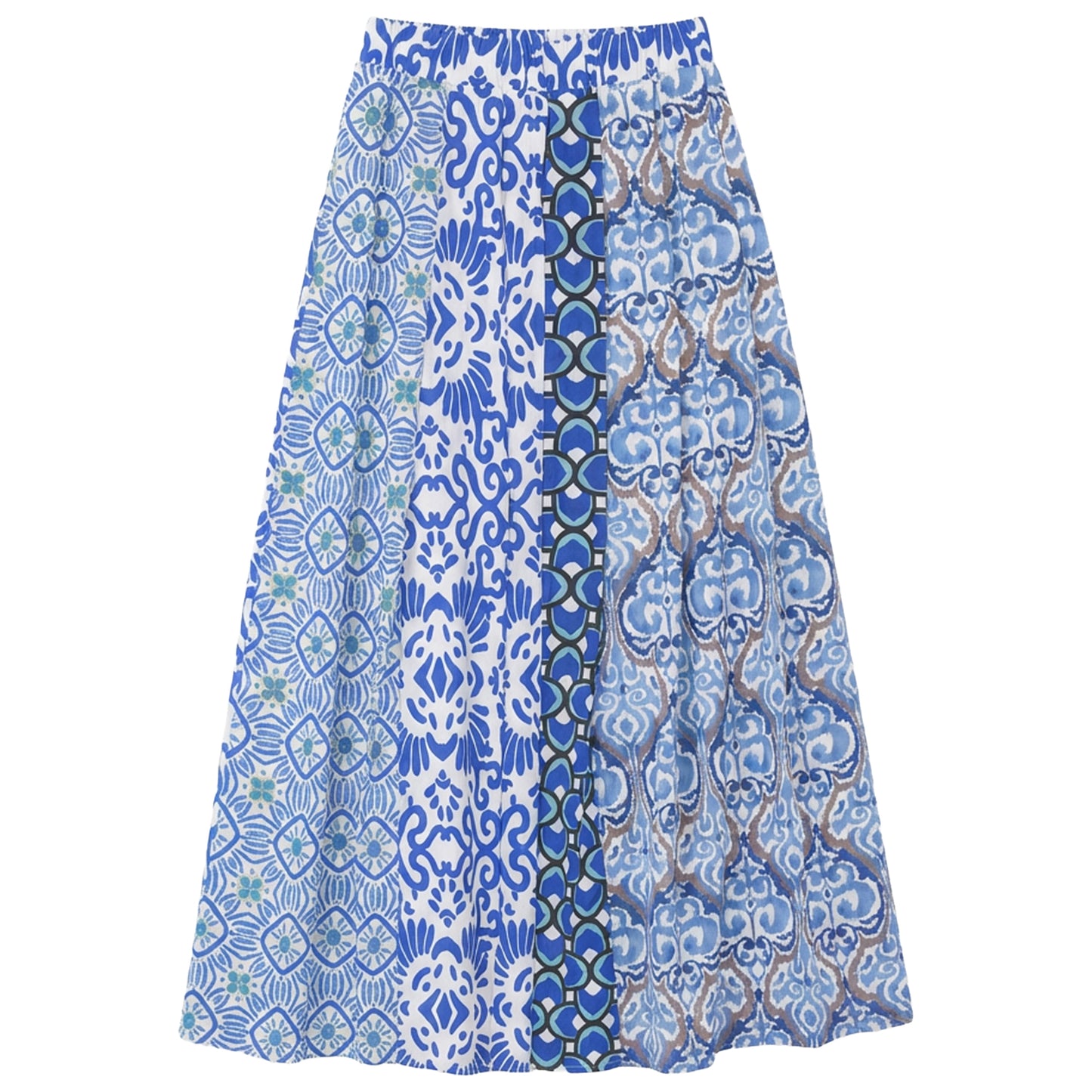 GEM ROYAL BLUE PRINT PLEATED SKIRT