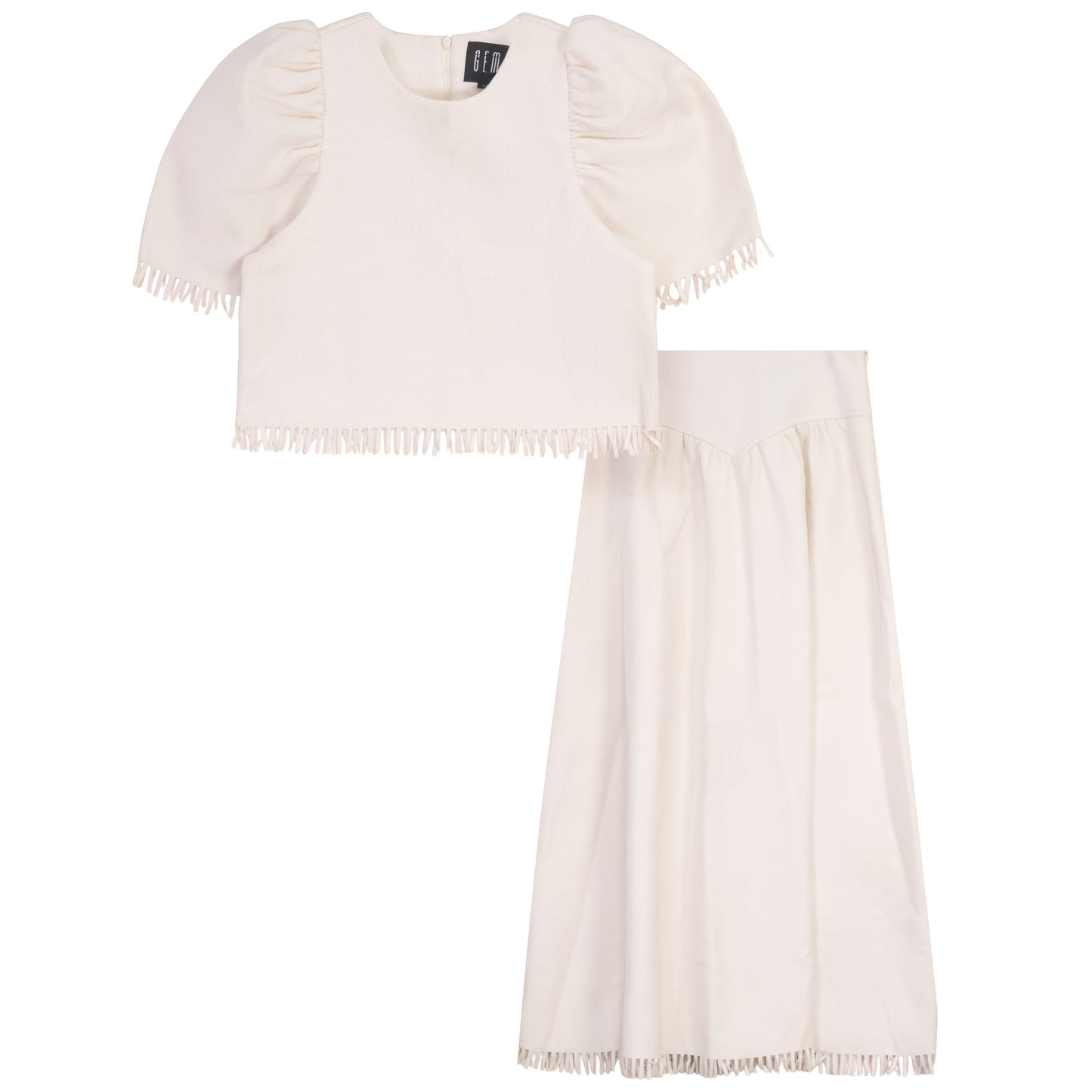 GEM CREAM FRINGE TRIM SET