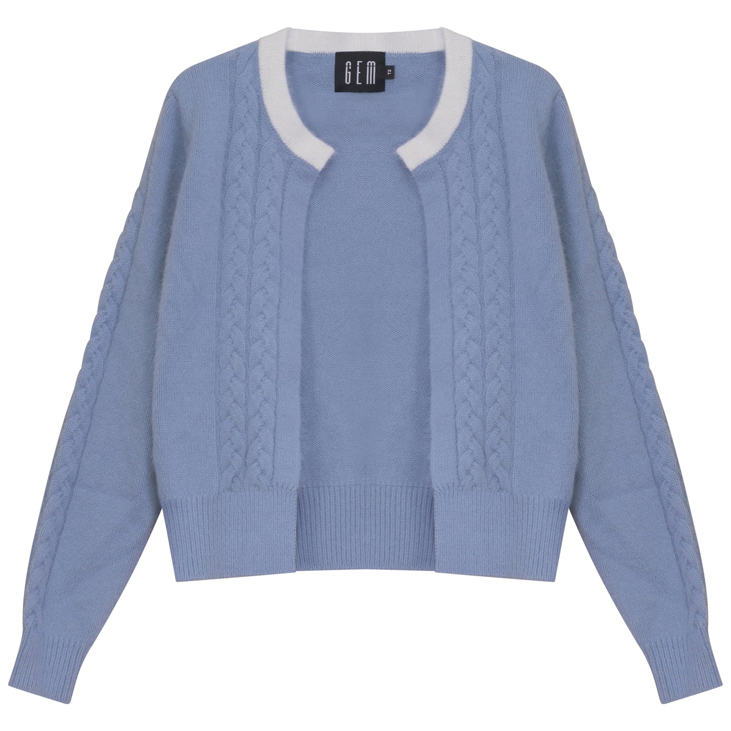 GEM BLUE CABLE KNIT SWEATER SET