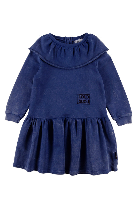 LOUD ROYAL BLUE RUFFLE COLLAR DRESS