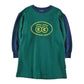LOUD HUNTER GREEN COLORBLOCK PUFF SLEEVE LOGO DRESS