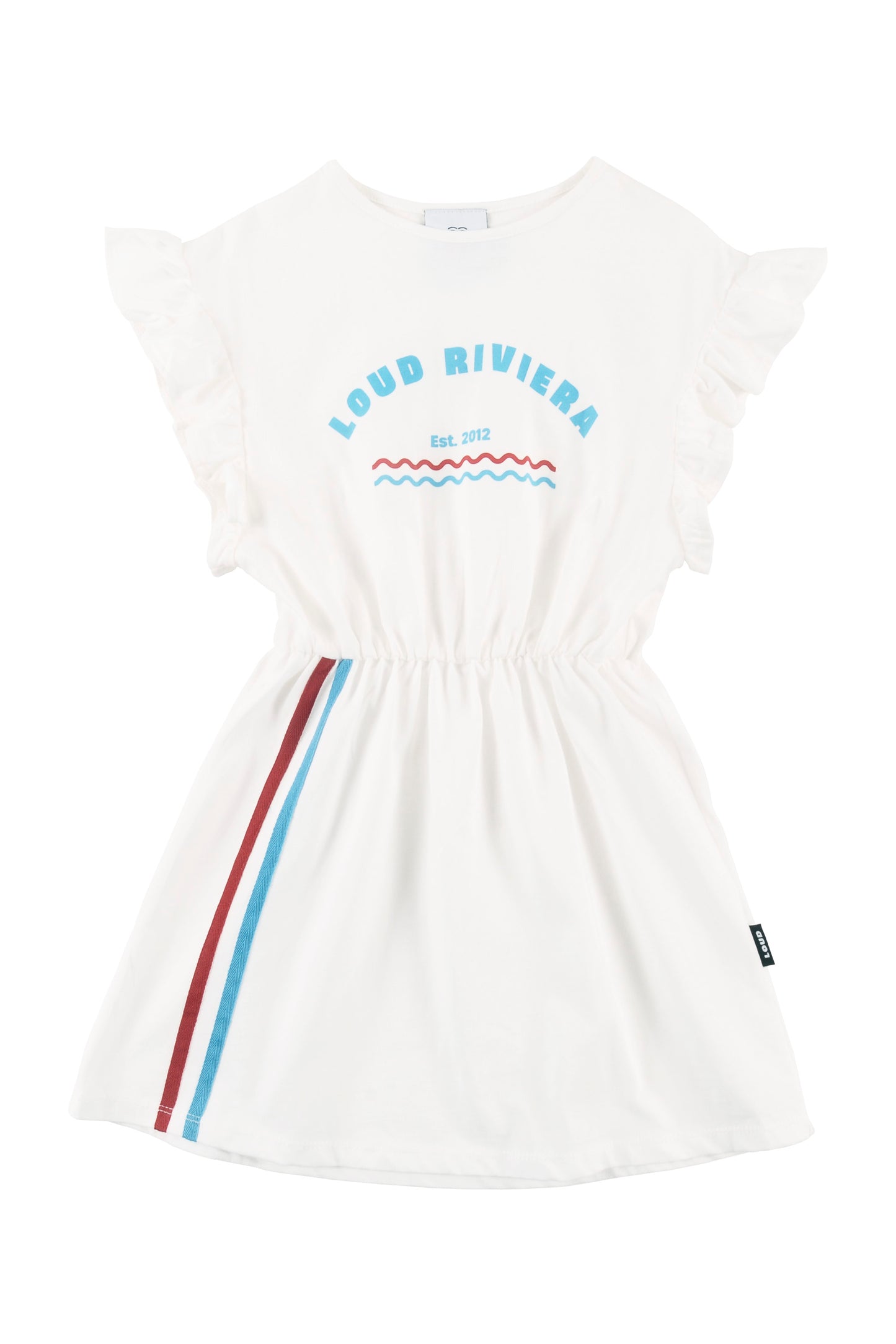 LOUD ECRU DOUBLE STRIPE WAISTED DRESS