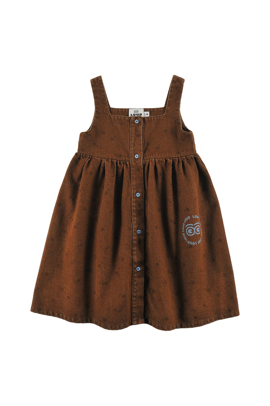 LOUD CHOCOLATE BROWN POLKA DOT BUTTON DOWN JUMPER