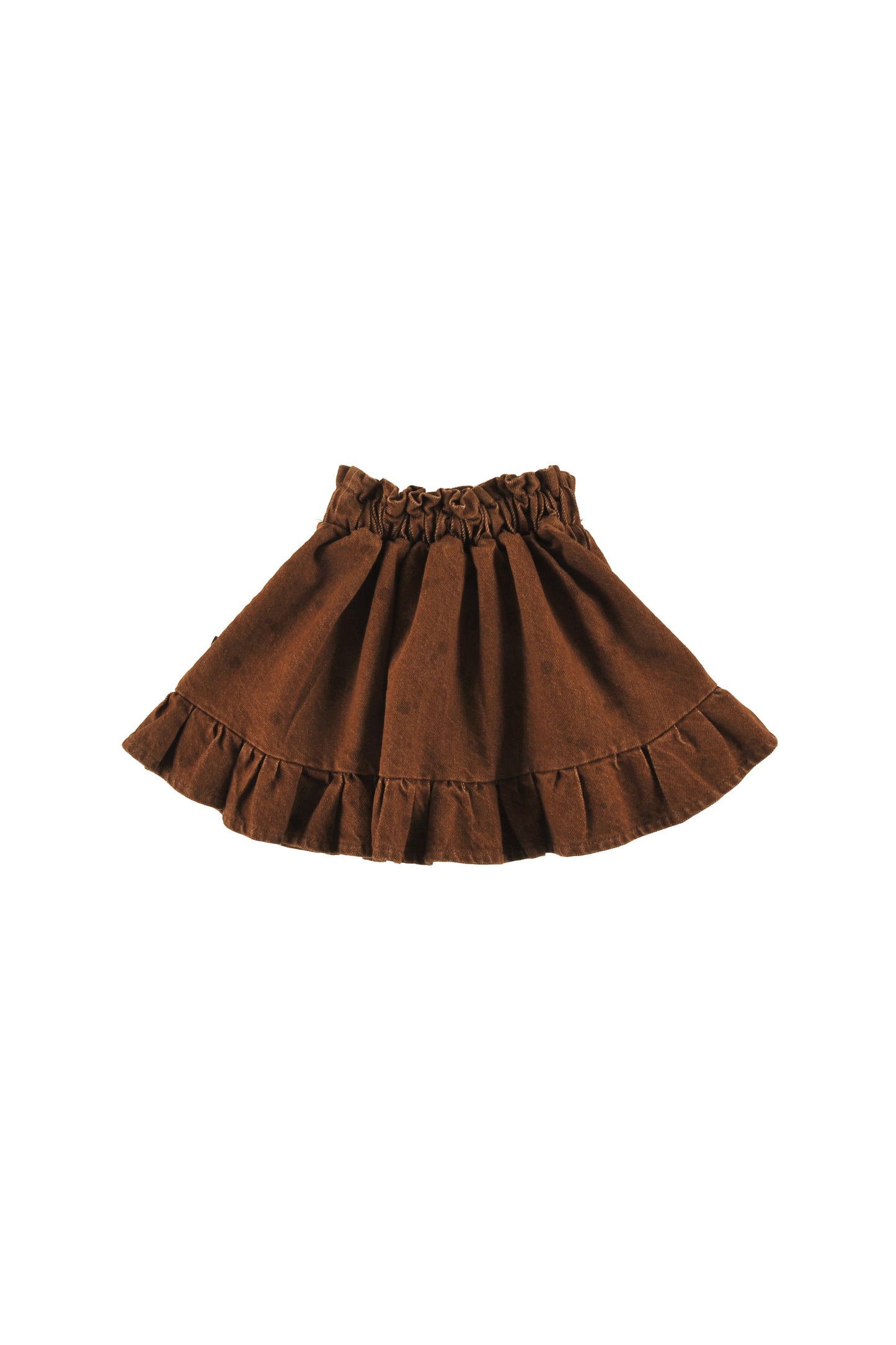 LOUD CHOCOLATE BROWN POLKA DOT RUFFLE SKIRT