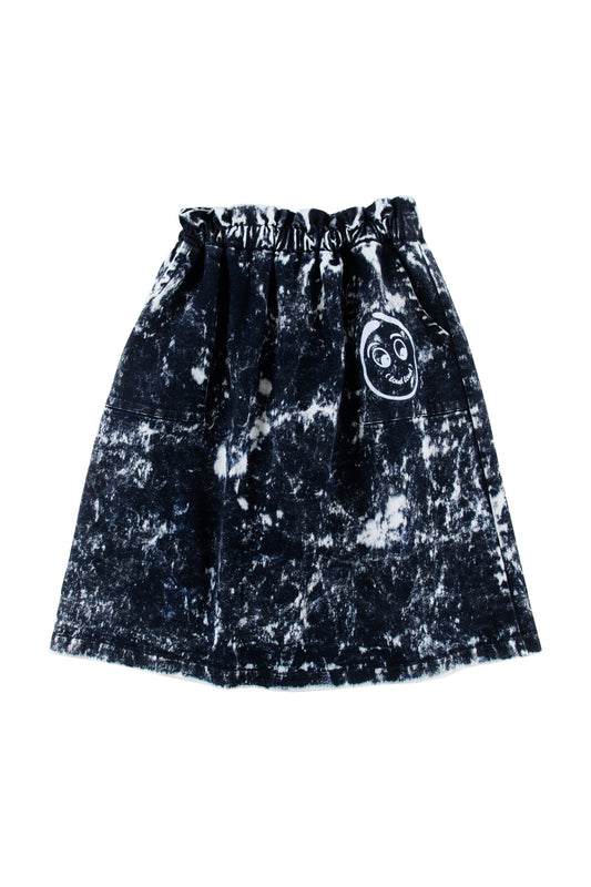 LOUD BLUE TIE DYE GATHERED WAIST SKIRT