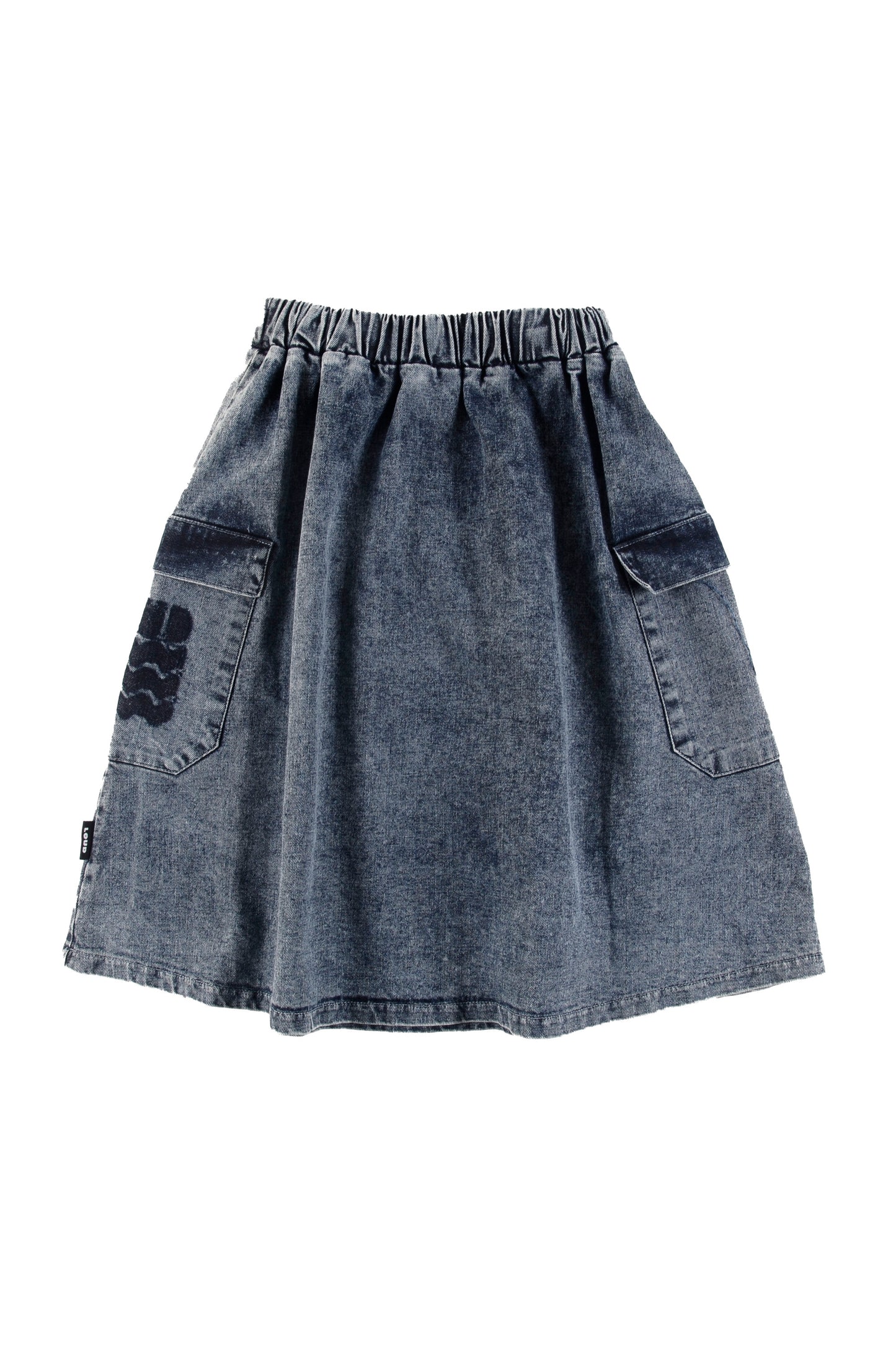 LOUD MID BLUE DENIM WASH POCKET SKIRT