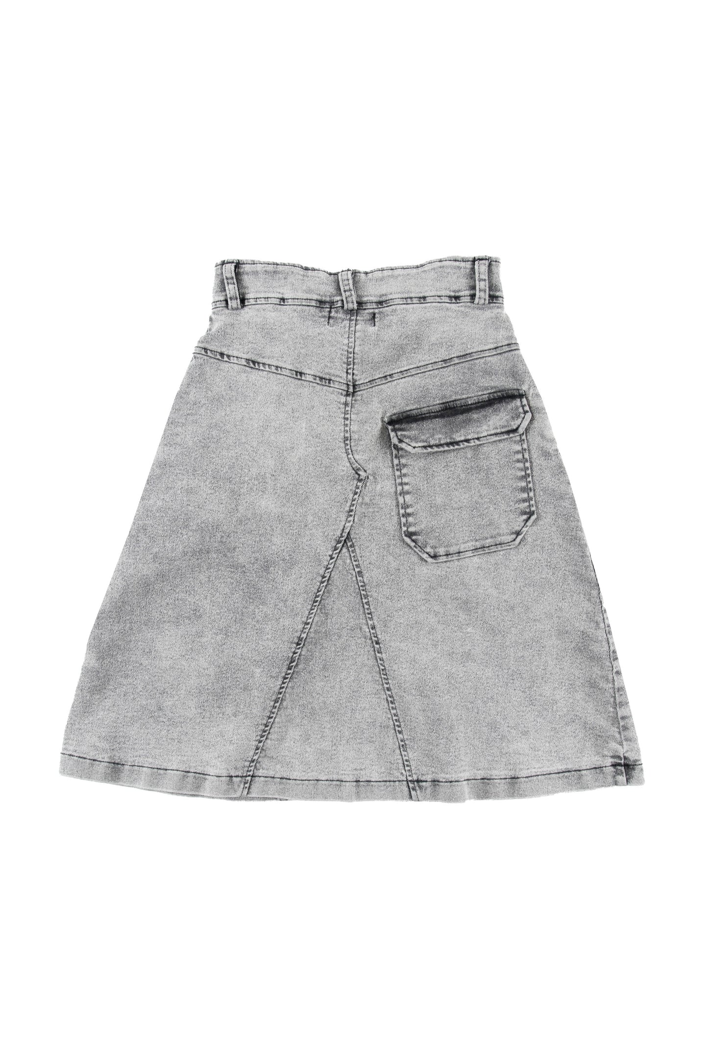 LOUD GREY DENIM WASH POCKET SKIRT