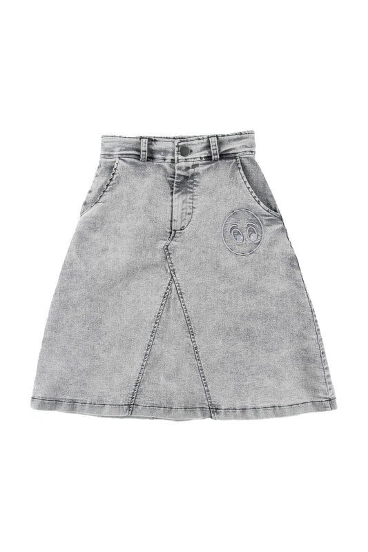 LOUD GREY DENIM WASH POCKET SKIRT