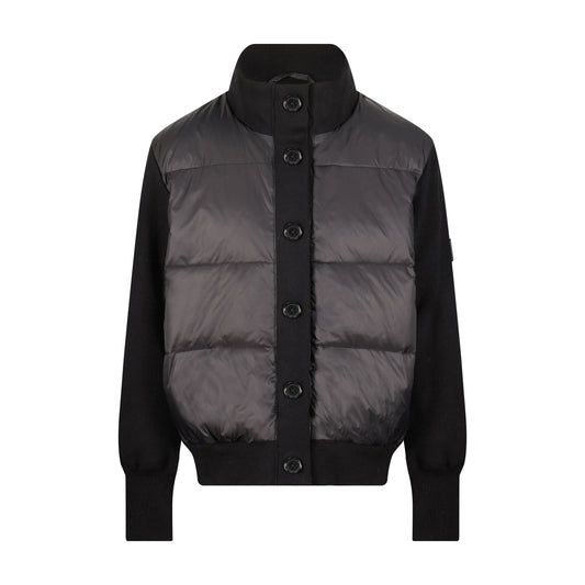 SCOTCH BONNET BLACK KNIT/PUFFER BUTTON COAT