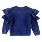 LOUD ROYAL BLUE RUFFLE SHOULDER TOP