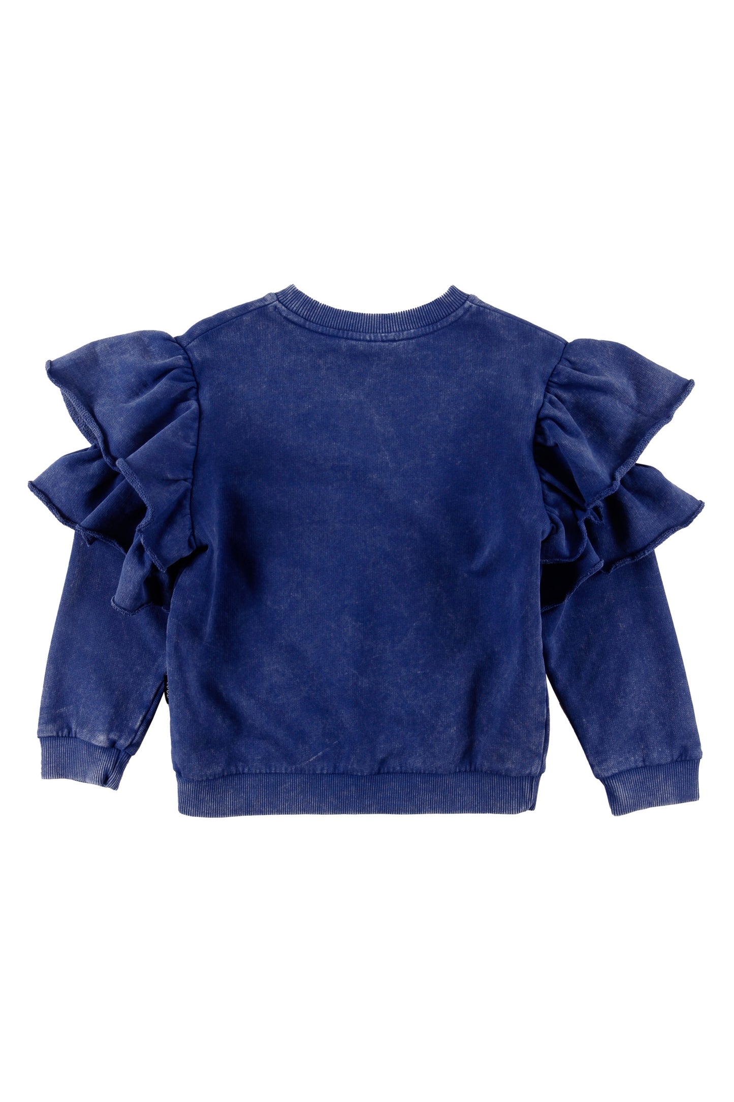 LOUD ROYAL BLUE RUFFLE SHOULDER TOP