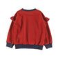 LOUD RED/BLUE TRIM EMBROIDERED RUFFLE SWEATSHIRT