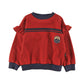 LOUD RED/BLUE TRIM EMBROIDERED RUFFLE SWEATSHIRT