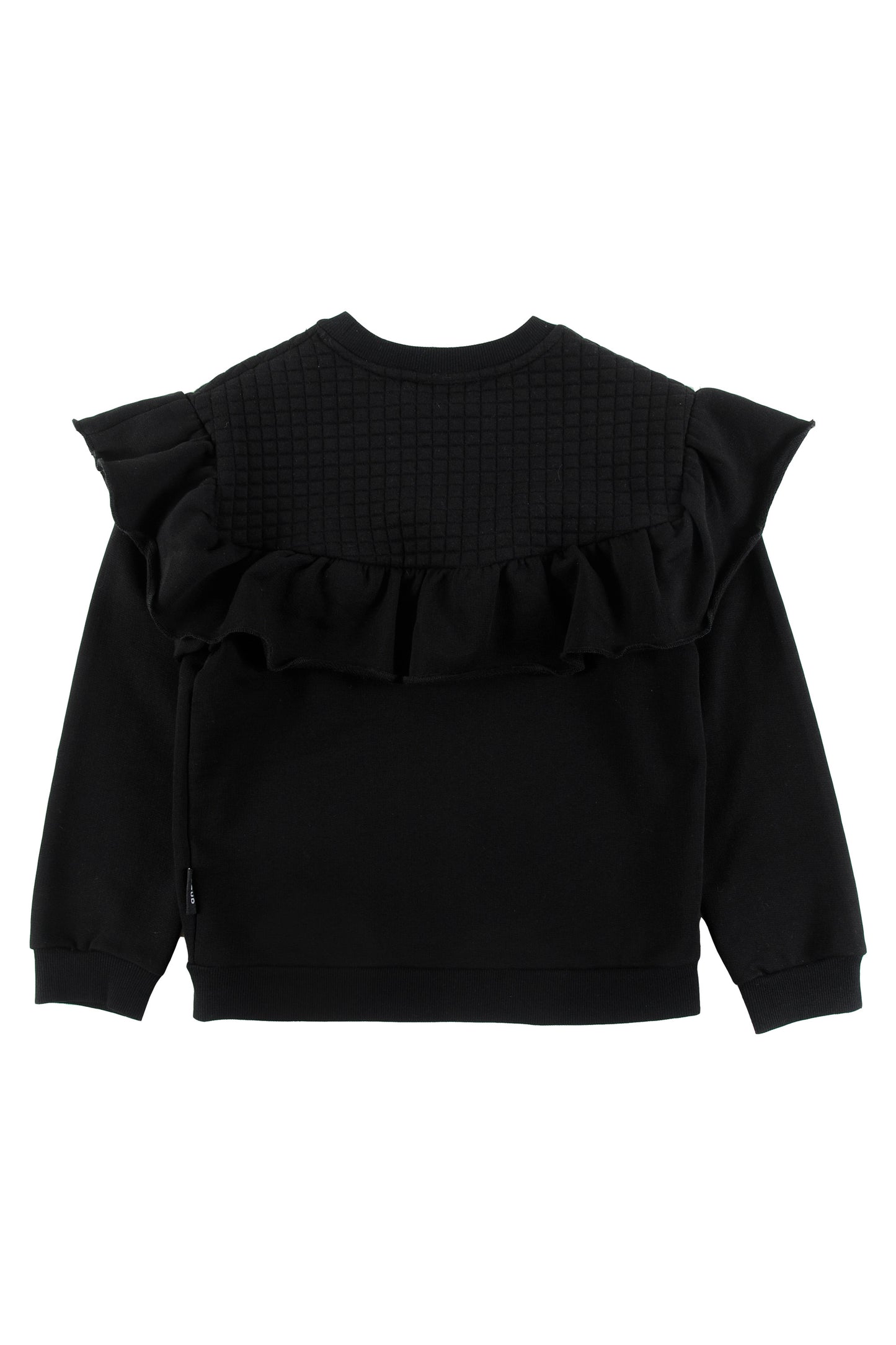 LOUD BLACK QUILTED RUFFLE TRIM TOP [Final Sale]