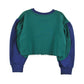 LOUD HUNTER GREEN COLORBLOCK CROPPED LOGO SWEATSHIRT