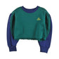 LOUD HUNTER GREEN COLORBLOCK CROPPED LOGO SWEATSHIRT