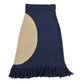 LOUD NAVY/CREAM ABSTRACT FRINGE SKIRT