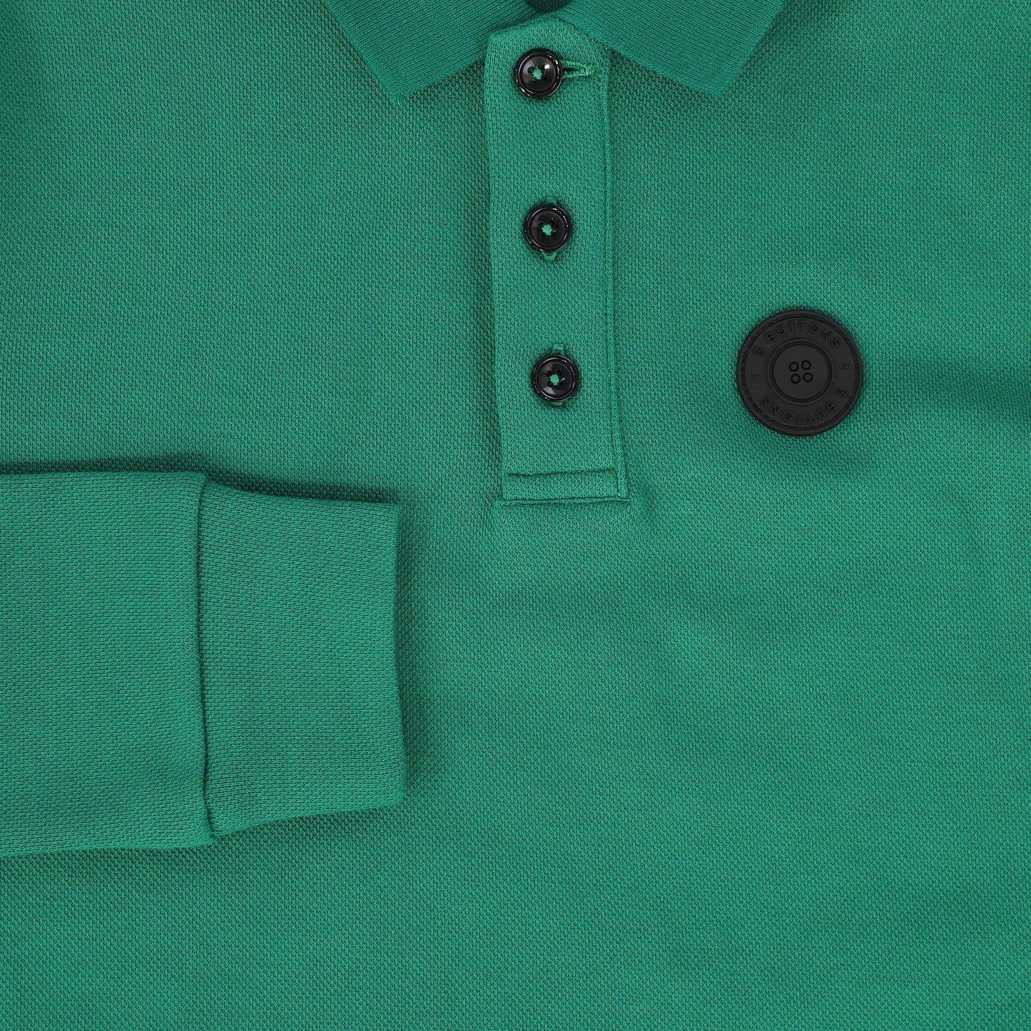 3 BUTTONS GREEN PIQUE POLO [FINAL SALE]