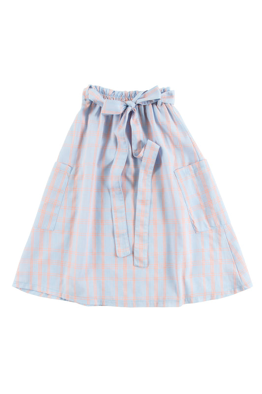 LOUD BLUE/ORANGE CHECKED TIE SKIRT