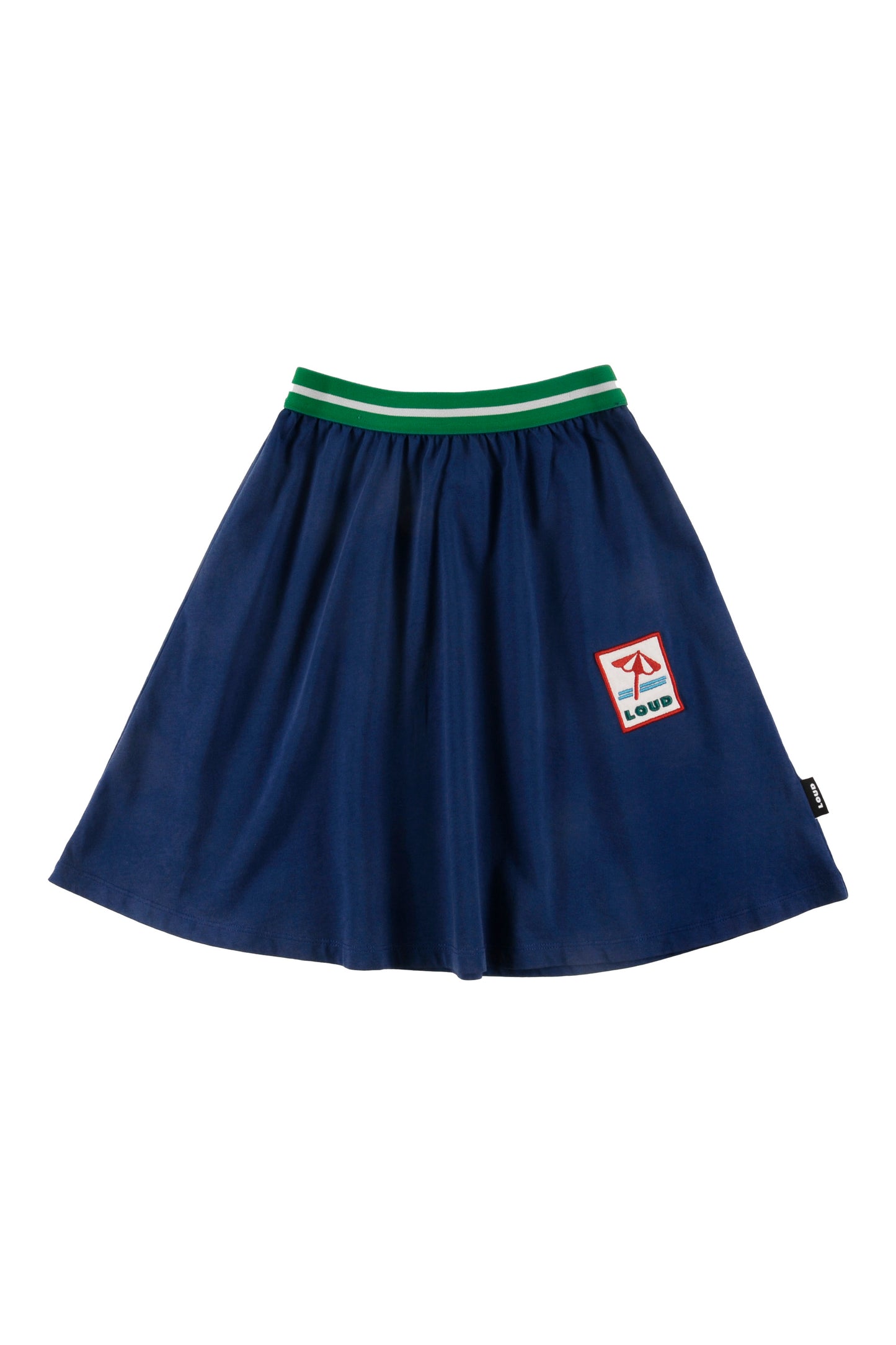 LOUD NAVY WASH EMBROIDERED SKIRT