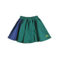 LOUD HUNTER GREEN COLORBLOCK LOGO FLARED SKIRT