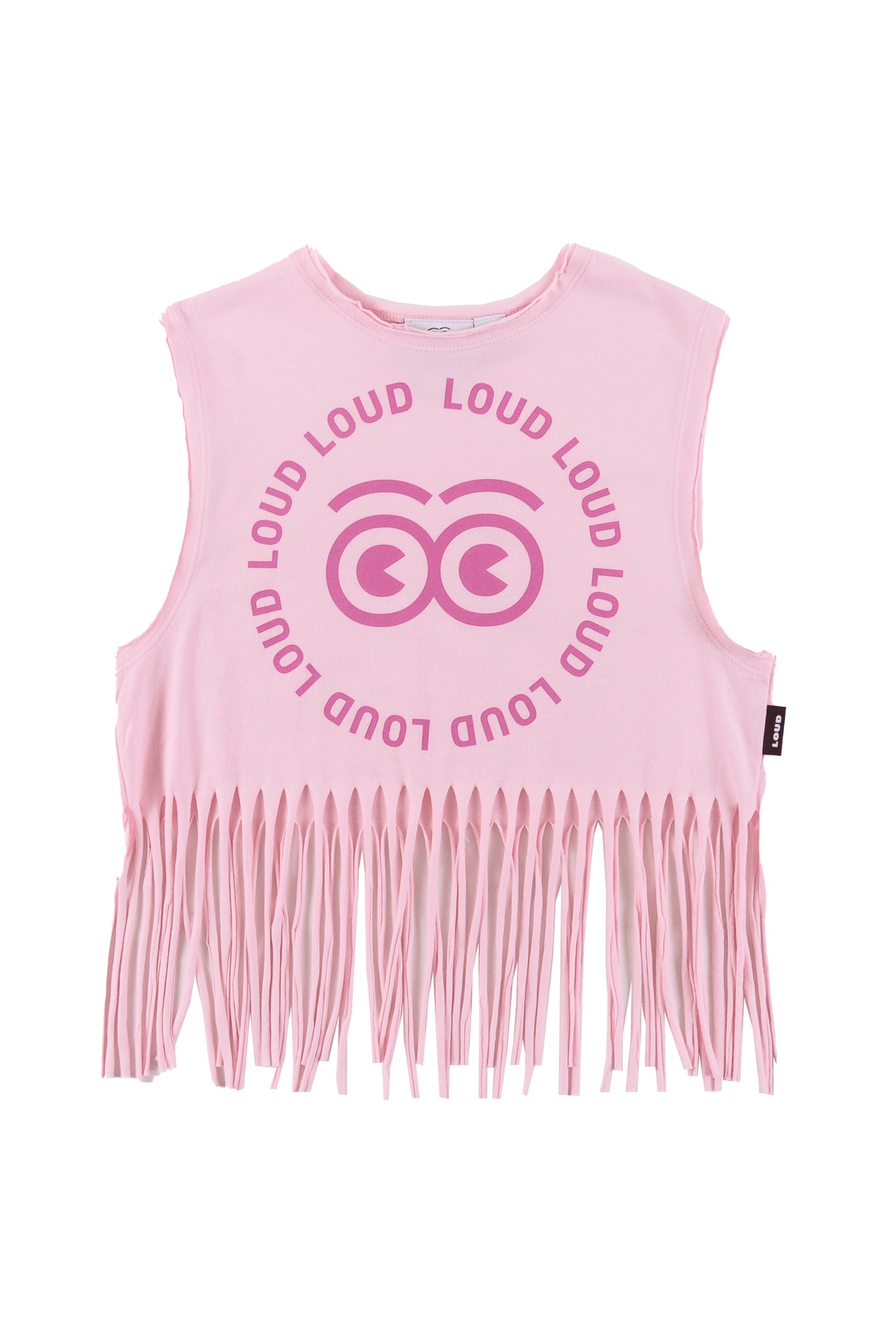 LOUD PINK LOGO FRINGE T-SHIRT