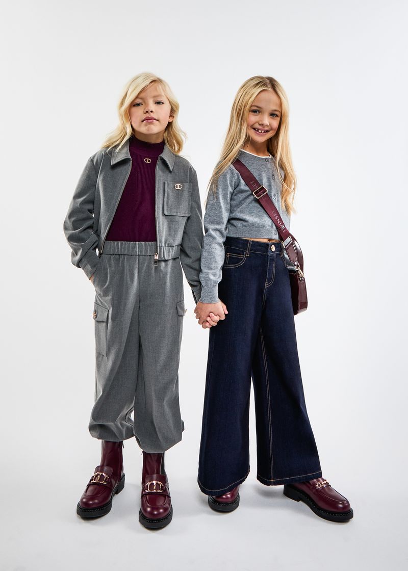 TWINSET GREY KNIT BUTTON CARDIGAN