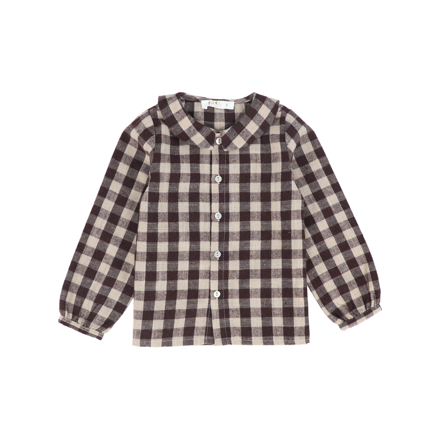 COCO BLANC BURGUNDY GINGHAM COLLAR SHIRT