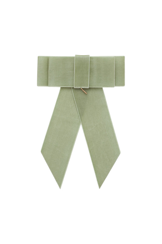 PROJECT 6 GREEN VELVET OVERSIZED BOW [FINAL SALE]