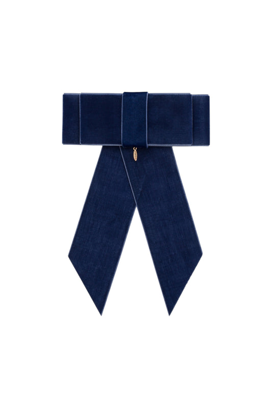 PROJECT 6 NAVY VELVET OVERSIZED BOW [FINAL SALE]