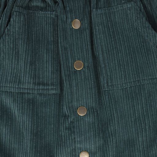 A MONDAY IN COPENHAGEN GREEN CORDUROY BUTTON SKIRT [Final Sale]