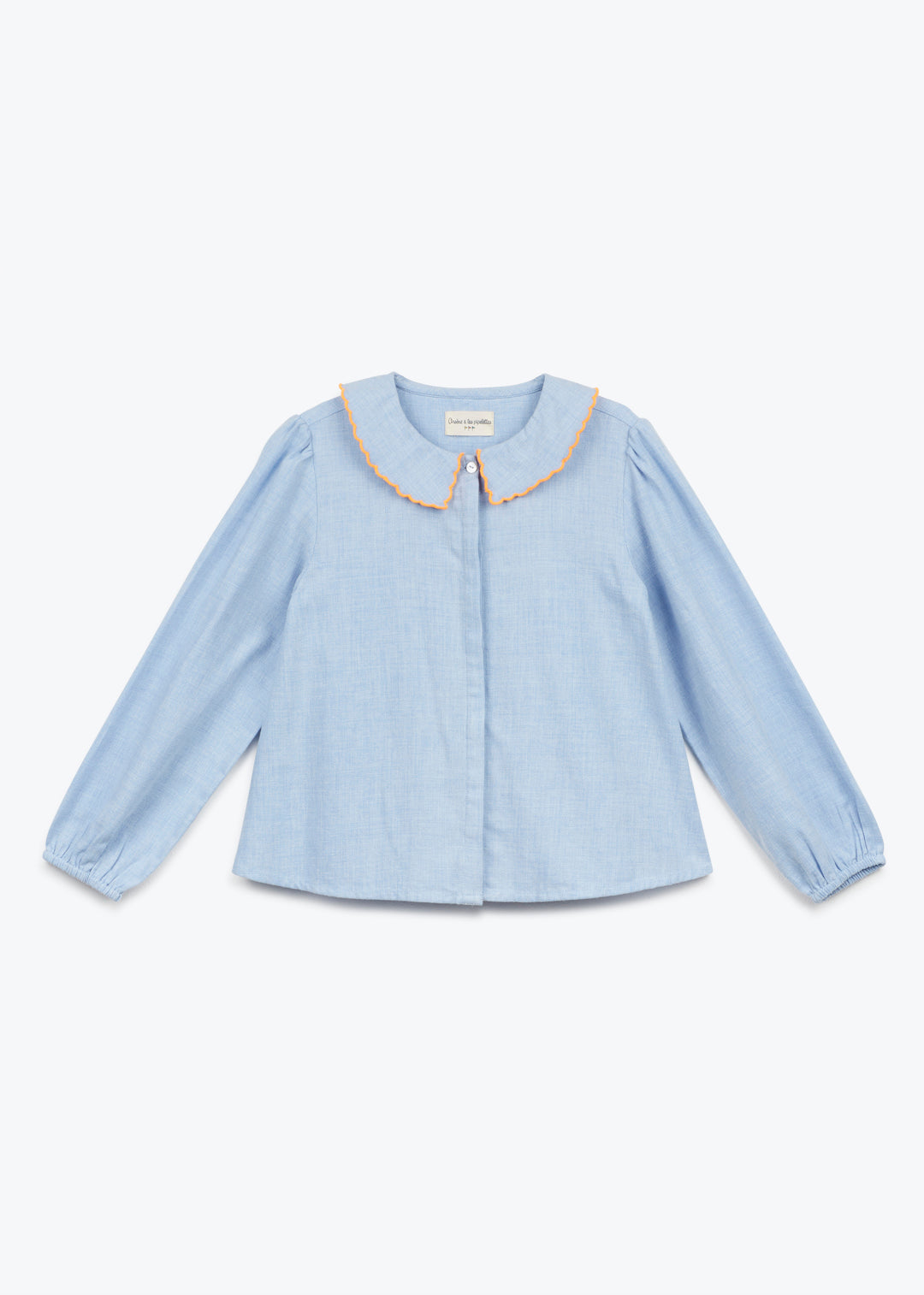 ARSENE & LES PIPELETTES LIGHT BLUE COLLAR BLOUSE